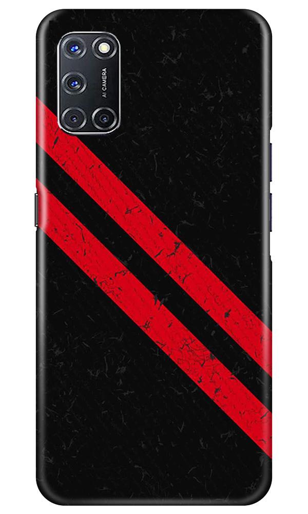 Black Red Pattern Mobile Back Case for Oppo A52 (Design - 373)