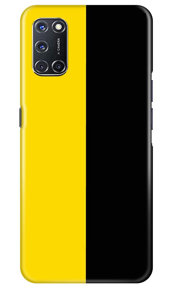 Black Yellow Pattern Mobile Back Case for Oppo A52 (Design - 397)
