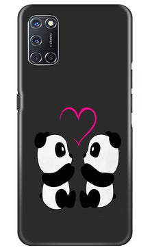 Panda Love Mobile Back Case for Oppo A92 (Design - 398)