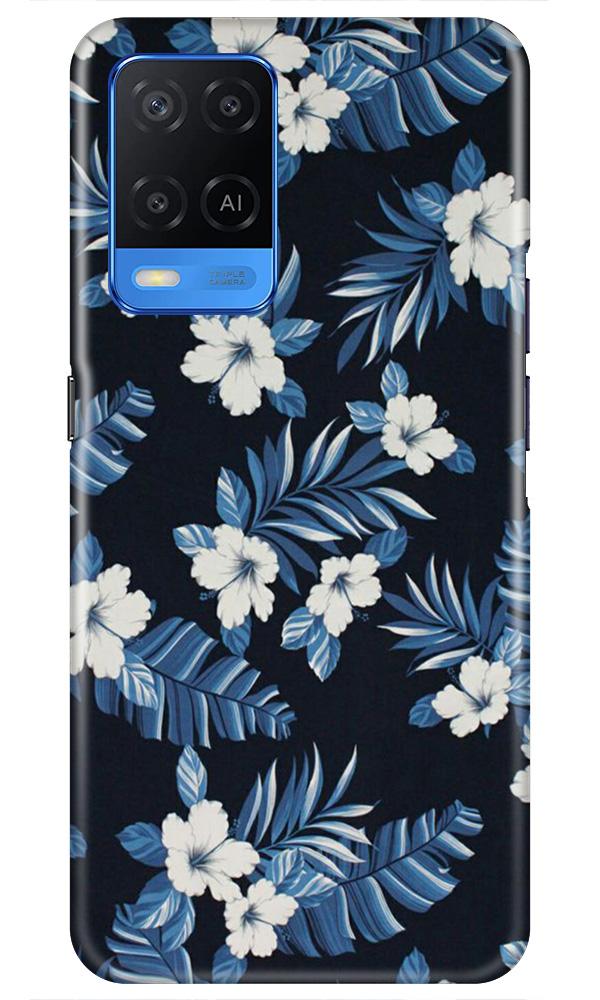White flowers Blue Background2 Case for Oppo A54