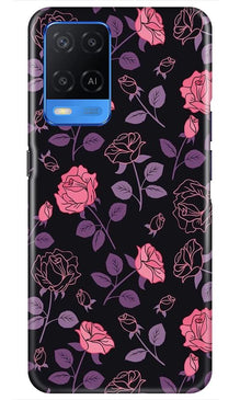 Rose Black Background Mobile Back Case for Oppo A54 (Design - 27)