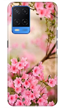 Pink flowers Mobile Back Case for Oppo A54 (Design - 69)
