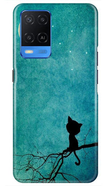 Moon cat Mobile Back Case for Oppo A54 (Design - 70)