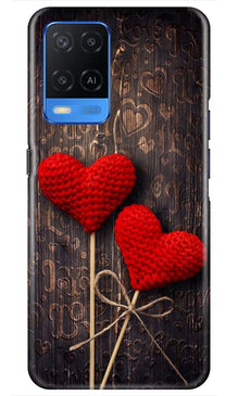 Red Hearts Mobile Back Case for Oppo A54 (Design - 80)