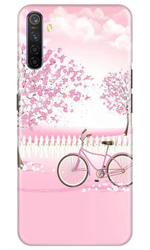 Pink Flowers Cycle Mobile Back Case for Oppo A54  (Design - 102)
