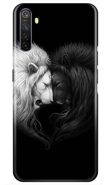 Dark White Lion Mobile Back Case for Oppo A54  (Design - 140)