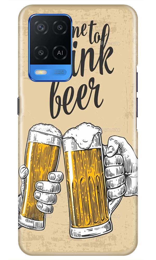 Drink Beer Mobile Back Case for Oppo A54 (Design - 328)