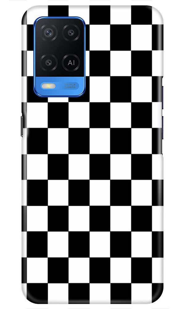 Black White Boxes Mobile Back Case for Oppo A54 (Design - 372)