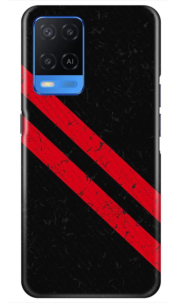 Black Red Pattern Mobile Back Case for Oppo A54 (Design - 373)