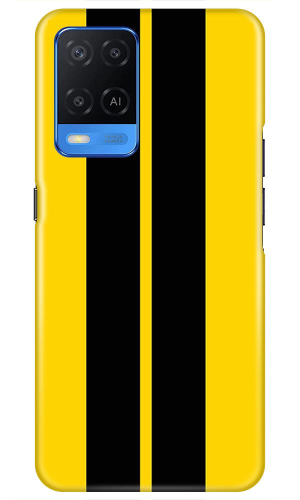 Black Yellow Pattern Mobile Back Case for Oppo A54 (Design - 377)