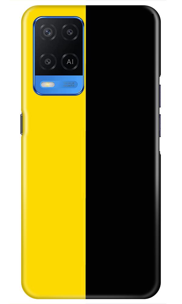 Black Yellow Pattern Mobile Back Case for Oppo A54 (Design - 397)