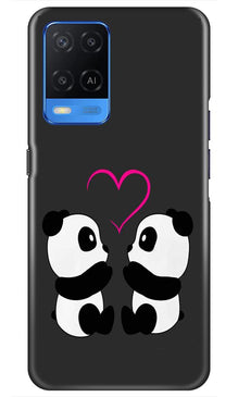 Panda Love Mobile Back Case for Oppo A54 (Design - 398)