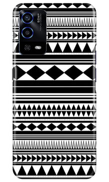 Black white Pattern Mobile Back Case for Oppo A55 (Design - 5)