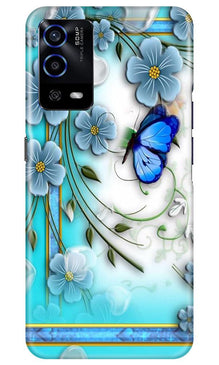 Blue Butterfly Mobile Back Case for Oppo A55 (Design - 21)