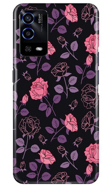 Rose Black Background Mobile Back Case for Oppo A55 (Design - 27)