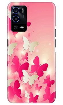 White Pick Butterflies Mobile Back Case for Oppo A55 (Design - 28)