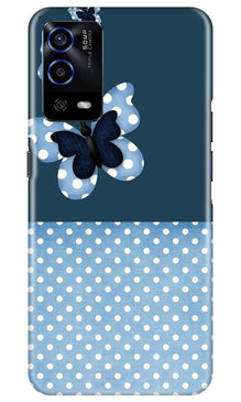 White dots Butterfly Mobile Back Case for Oppo A55 (Design - 31)