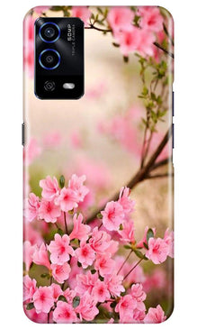 Pink flowers Mobile Back Case for Oppo A55 (Design - 69)