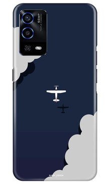 Clouds Plane Mobile Back Case for Oppo A55 (Design - 196)