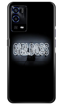 Girl Boss Black Mobile Back Case for Oppo A55 (Design - 268)