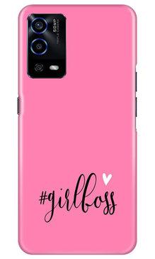 Girl Boss Pink Mobile Back Case for Oppo A55 (Design - 269)