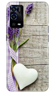 White Heart Mobile Back Case for Oppo A55 (Design - 298)