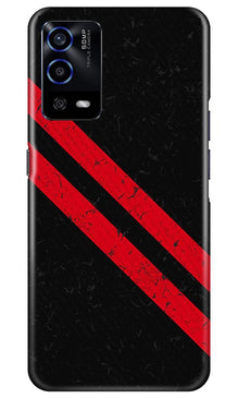 Black Red Pattern Mobile Back Case for Oppo A55 (Design - 373)