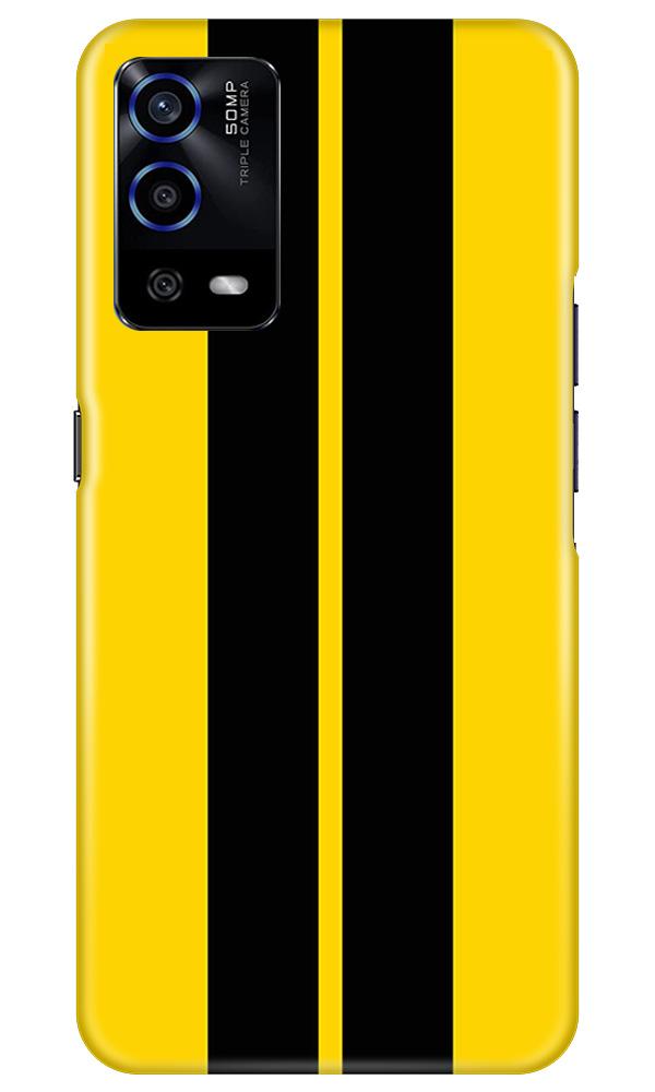 Black Yellow Pattern Mobile Back Case for Oppo A55 (Design - 377)