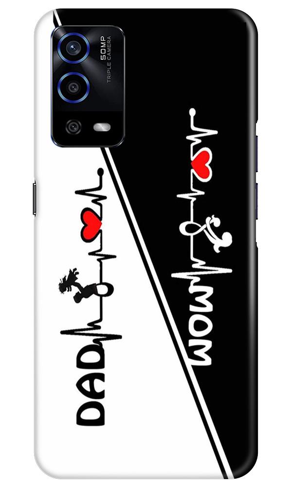 Love Mom Dad Mobile Back Case for Oppo A55 (Design - 385)