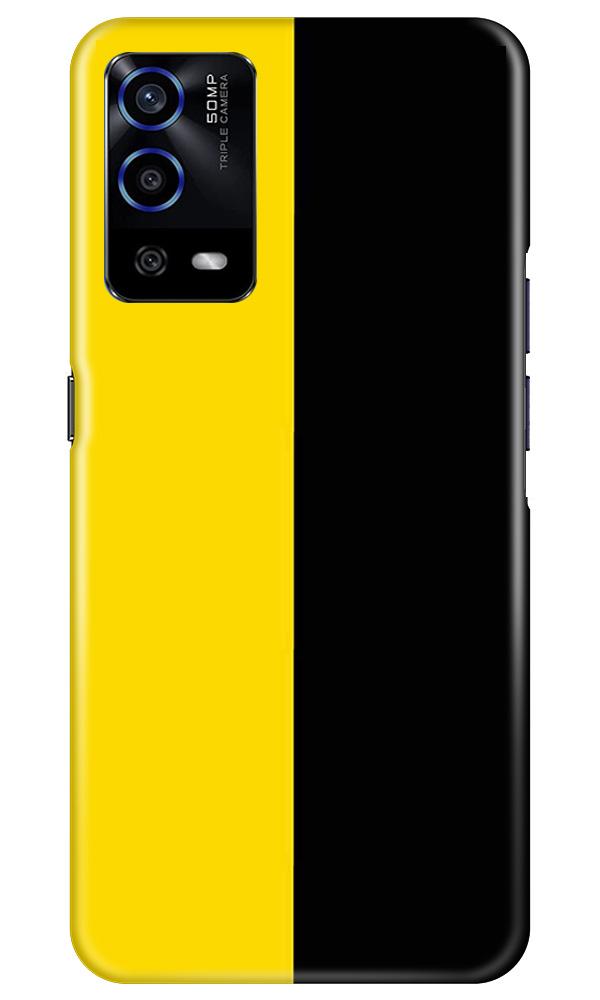 Black Yellow Pattern Mobile Back Case for Oppo A55 (Design - 397)