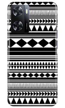 Black white Pattern Mobile Back Case for Oppo A57 (Design - 5)