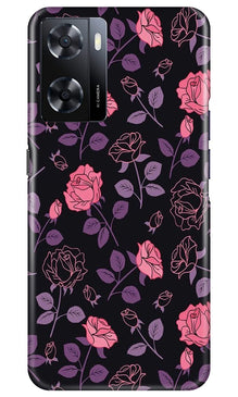 Rose Black Background Mobile Back Case for Oppo A57 (Design - 27)