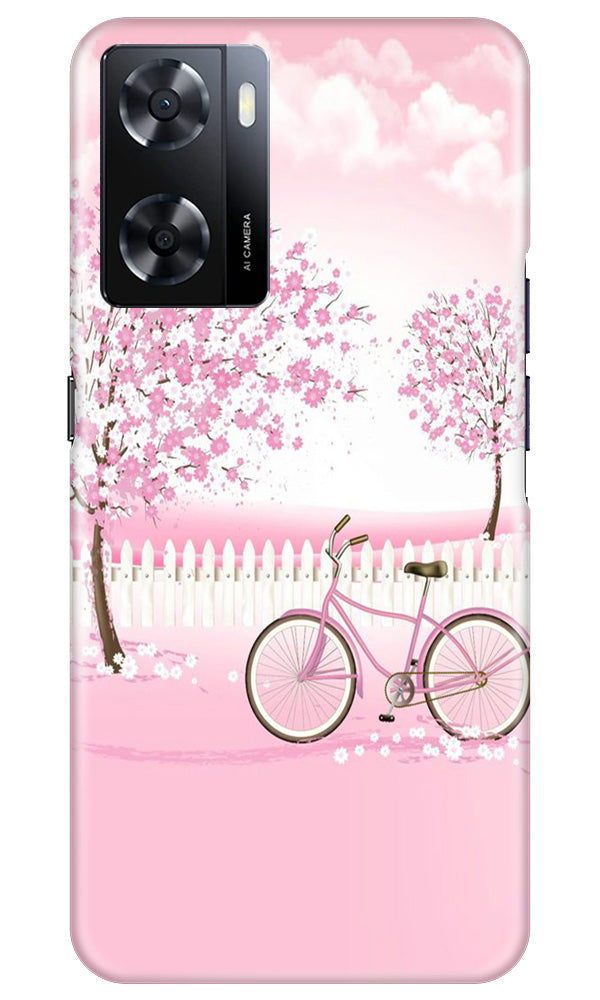 Pink Flowers Cycle Case for Oppo A57(Design - 102)