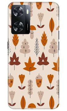 Leaf Pattern Art Mobile Back Case for Oppo A57  (Design - 132)