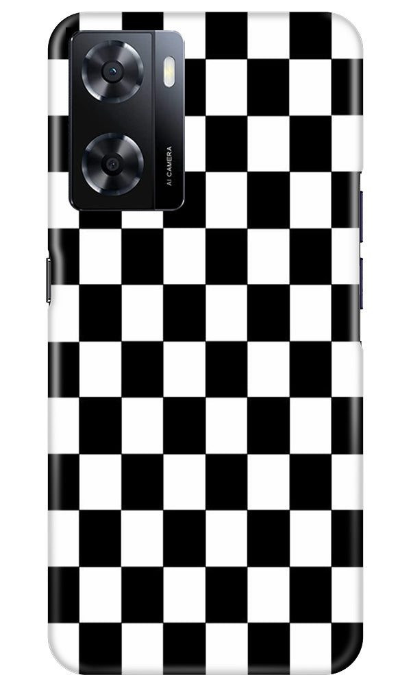 Black White Boxes Mobile Back Case for Oppo A57 (Design - 331)