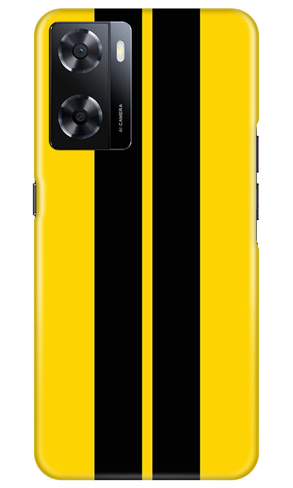 Black Yellow Pattern Mobile Back Case for Oppo A57 (Design - 336)