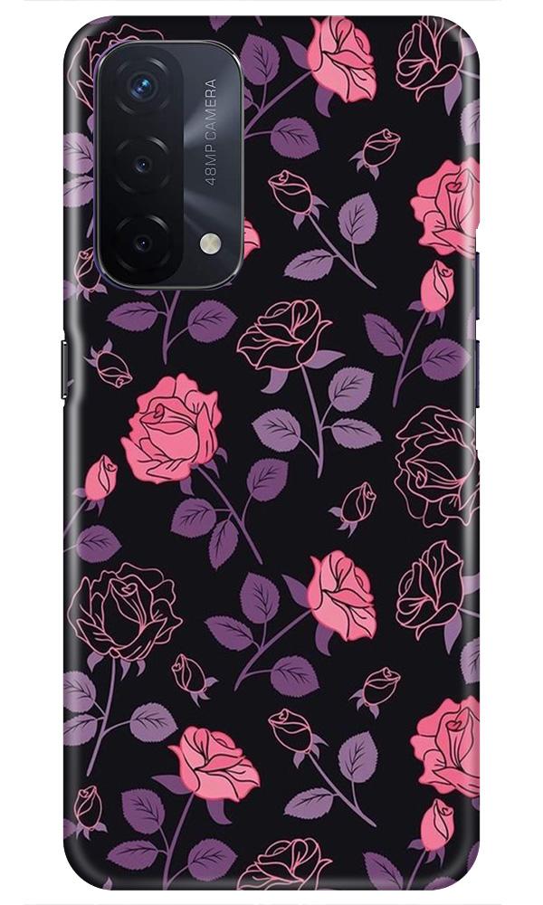 Rose Black Background Case for Oppo A74 5G