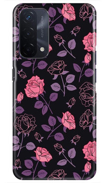 Rose Black Background Mobile Back Case for Oppo A74 5G (Design - 27)