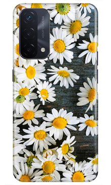 White flowers2 Mobile Back Case for Oppo A74 5G (Design - 62)