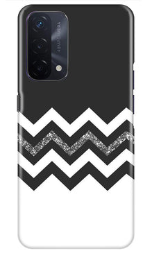 Black white Pattern2Mobile Back Case for Oppo A74 5G (Design - 83)
