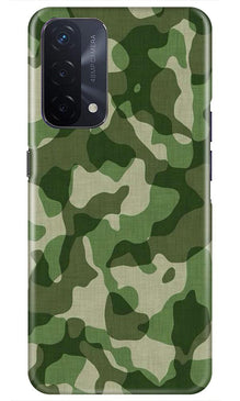 Army Camouflage Mobile Back Case for Oppo A74 5G  (Design - 106)