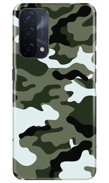 Army Camouflage Mobile Back Case for Oppo A74 5G  (Design - 108)