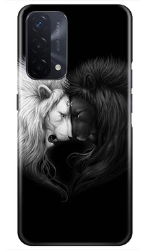 Dark White Lion Mobile Back Case for Oppo A74 5G  (Design - 140)