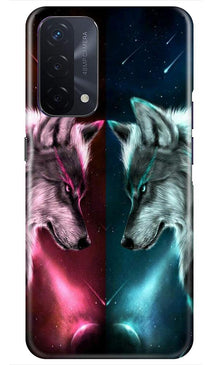 Wolf fight Mobile Back Case for Oppo A74 5G (Design - 221)
