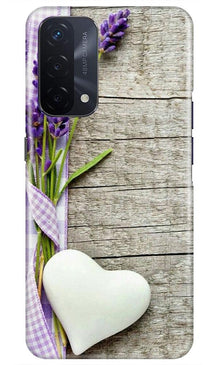White Heart Mobile Back Case for Oppo A74 5G (Design - 298)