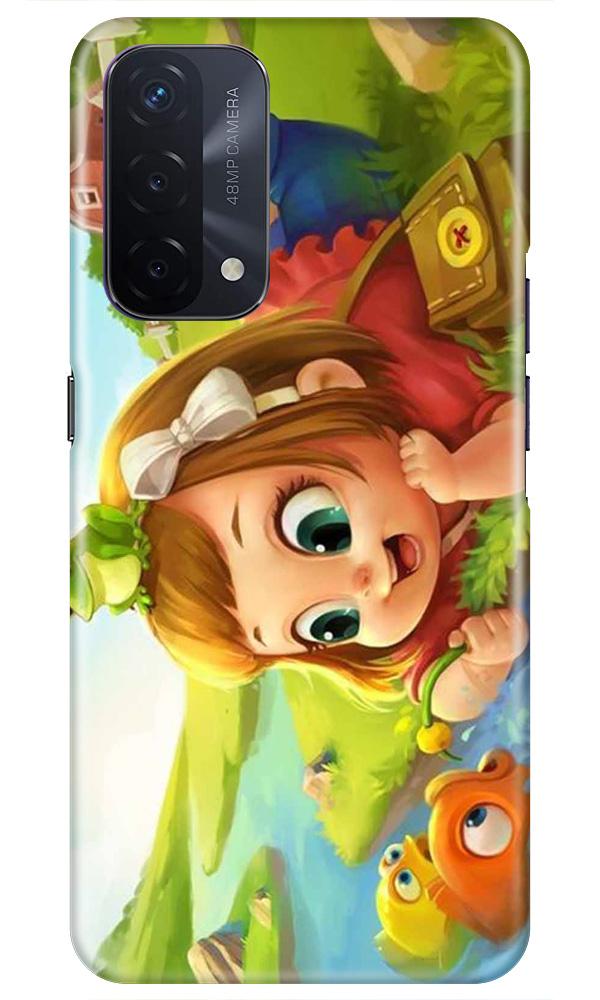Baby Girl Mobile Back Case for Oppo A74 5G (Design - 339)