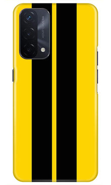 Black Yellow Pattern Mobile Back Case for Oppo A74 5G (Design - 377)