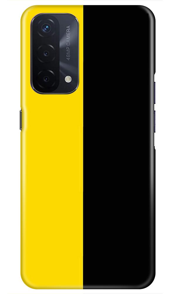Black Yellow Pattern Mobile Back Case for Oppo A74 5G (Design - 397)