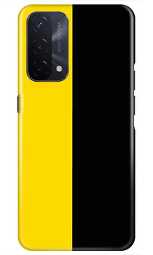 Black Yellow Pattern Mobile Back Case for Oppo A74 5G (Design - 397)