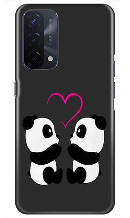 Panda Love Mobile Back Case for Oppo A74 5G (Design - 398)